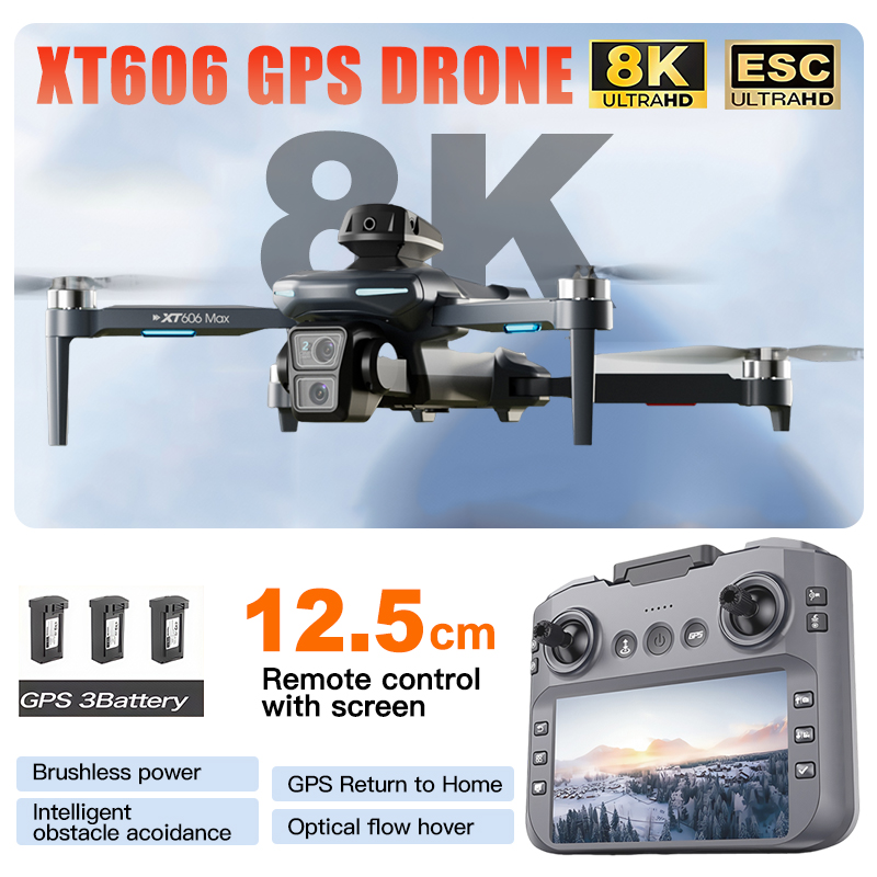 Drone Kit Professional - XT606 MAX 3 battery Drone 4k