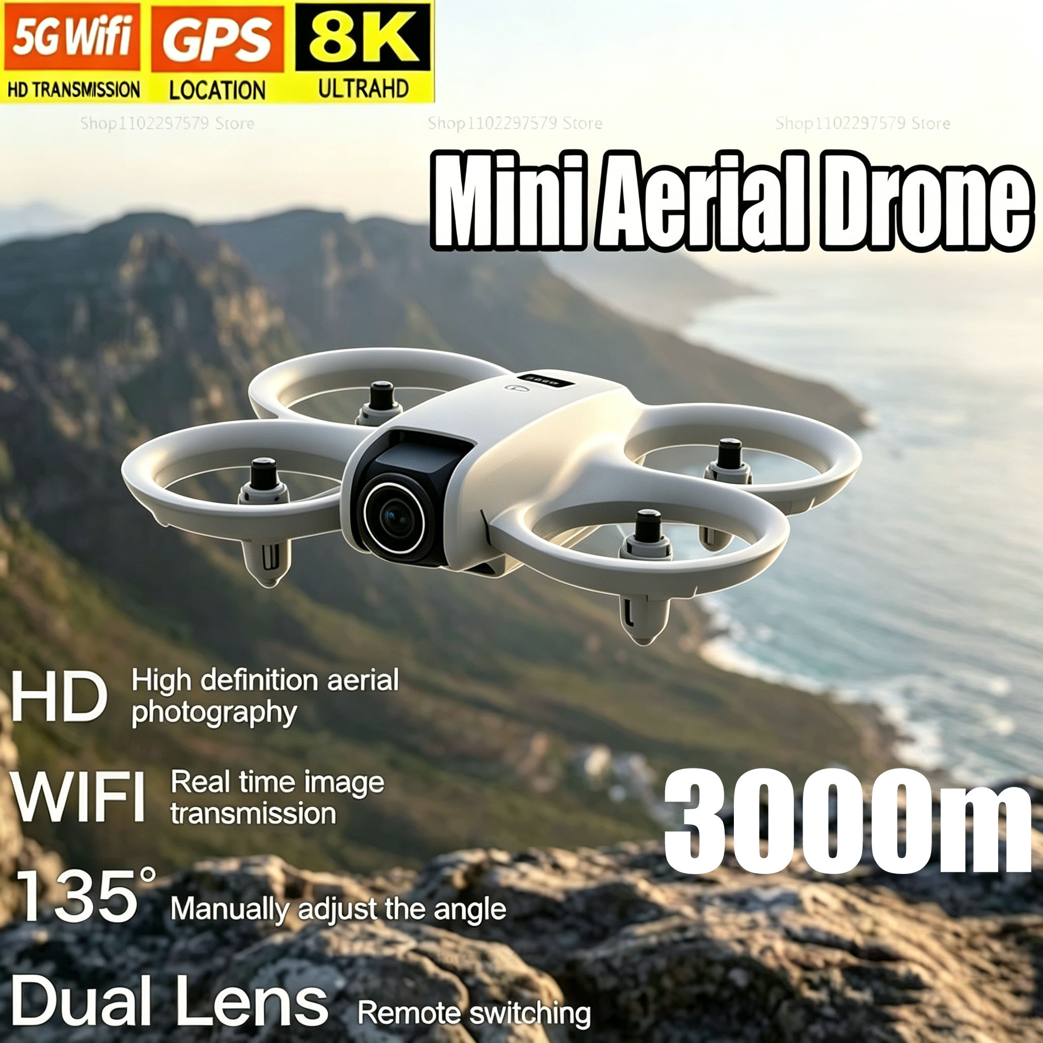 Drone Kit Tricopter - Mini Drone with 8K HD Camera