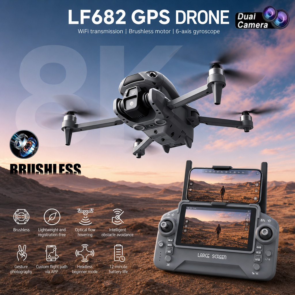Drone Kit With Camera - New LF682 Drone 8K Dual Camera