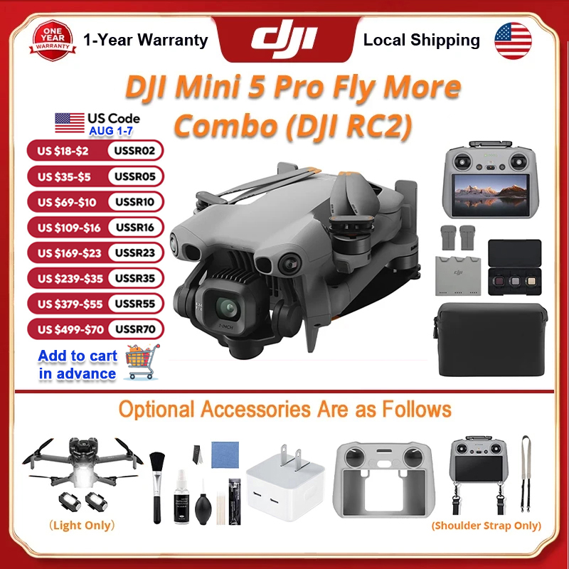 DJI Mini 5 Pro Fly Combo Drone - đánh giá và giá Drone Kit Beginner